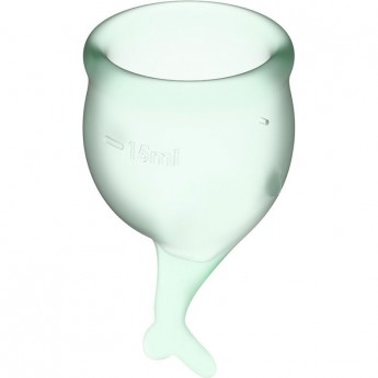 Набор менструальных чаш 2 шт SATISFYER FEEL SECURE MENSTRUAL CUP LIGHT GREEN