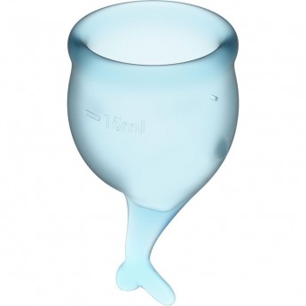 Набор менструальных чаш 2 шт SATISFYER SECURE MENSTRUAL CUP LIGHT BLUE