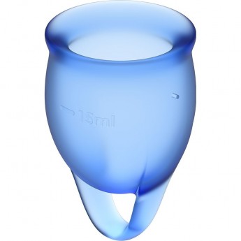 Набор менструальных чаш, 2шт. SATISFYER FEEL CONFIDENT MENSTRUAL CUP DARK BLUE