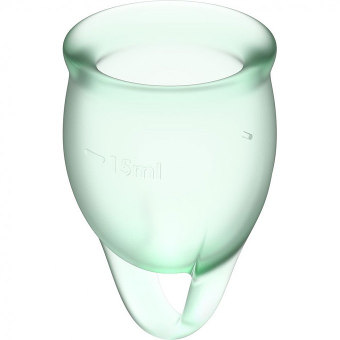 Набор менструальных чаш, 2шт SATISFYER FEEL CONFIDENT MENSTRUAL CUP LIGHT GREEN J1762-1