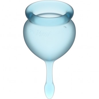 Набор менструальных чаш, 2шт SATISFYER FEEL GOOD MENSTRUAL CUP LIGHT BLUE