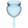 Набор менструальных чаш, 2шт SATISFYER FEEL GOOD MENSTRUAL CUP LIGHT BLUE J1763-3