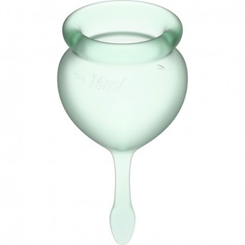 Набор менструальных чаш, 2шт SATISFYER FEEL GOOD MENSTRUAL CUP LIGHT GREEN